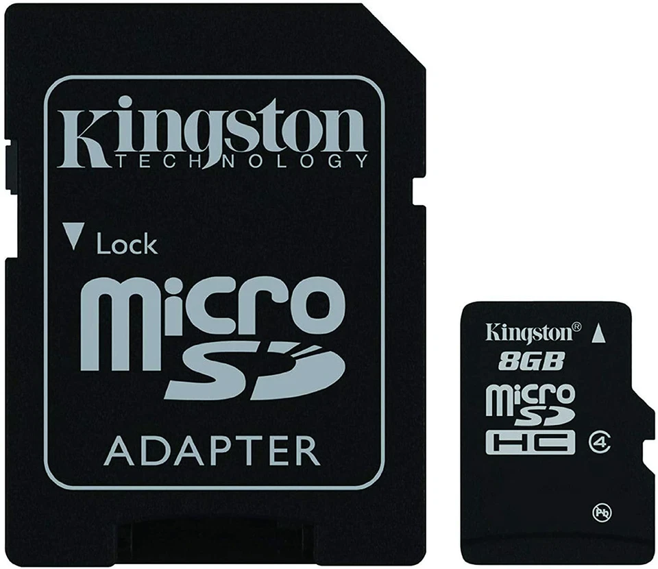 Genuine Kingston 8GB Micro SD w/ adapter Flash Memory Card SDC4 HC SDHC Class 4 - Image 2 of 2