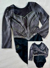 SYLVIA P Leotard Dance Gymnastics EMERALD BLING Competition SZ: 10 GK-CL