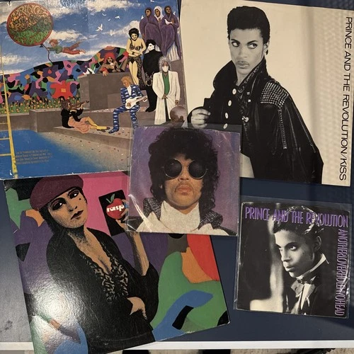 Prince. Lot of 5. 1 Lp 2 7”Singles 2 12”Singles Varying Condition See Photos