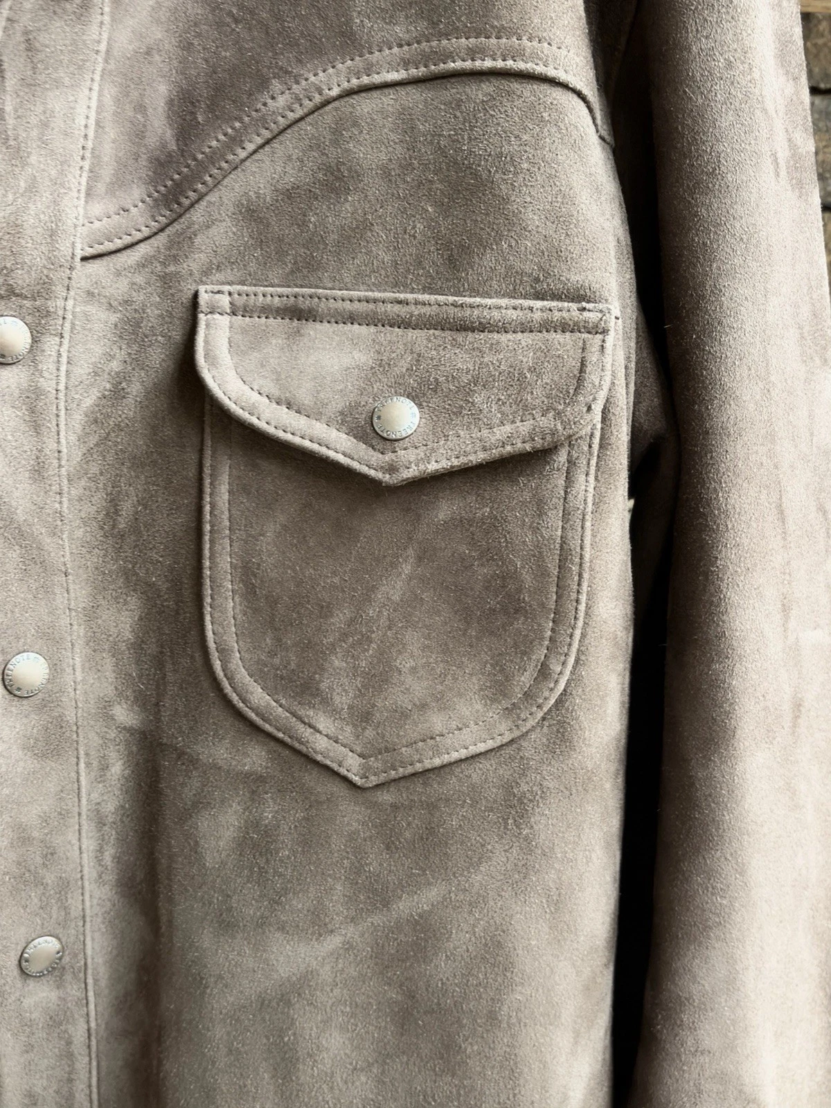 Freenote Cloth Packard Goatskin Suede Western Shirt Jacket Chocolate XXL USA image 4