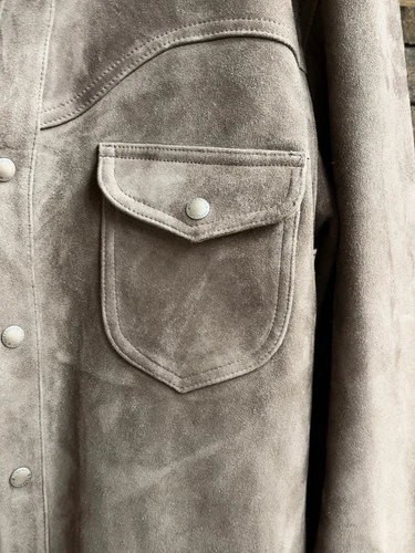 Freenote Cloth Packard Goatskin Suede Western Shirt Jacket Chocolate XXL USA image 4