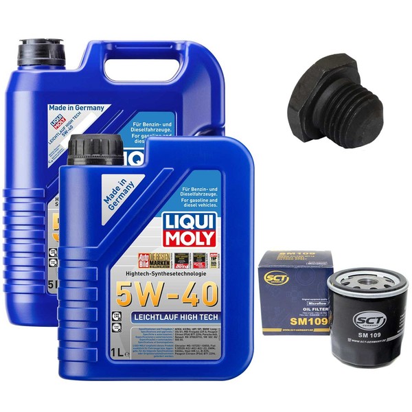 MotoröL Filter Set 5W-40 Liqui Moly 6 Liter + Schraube FüR Opel Frontera A 2.4I-image