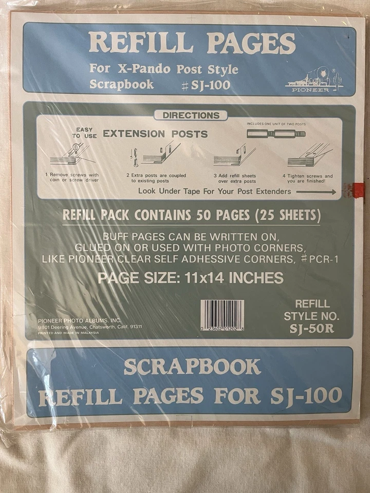 "Juego de 2 páginas de recarga de álbumes de recortes SJ-100 Xpando Post Style 11""x14"" (1 nuevo, 1 abierto)" Foto 4 de 4