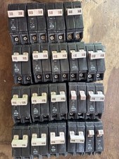 Lot of 19 Eaton CH Circuit Breakers   Mixed Amps 2-Pole  1-Pole   USED