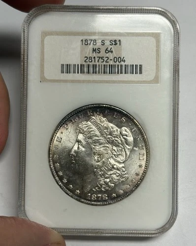 1878-S NGC MS64 Morgan Silver Dollar (Old Holder, All Original Mint State!) $1