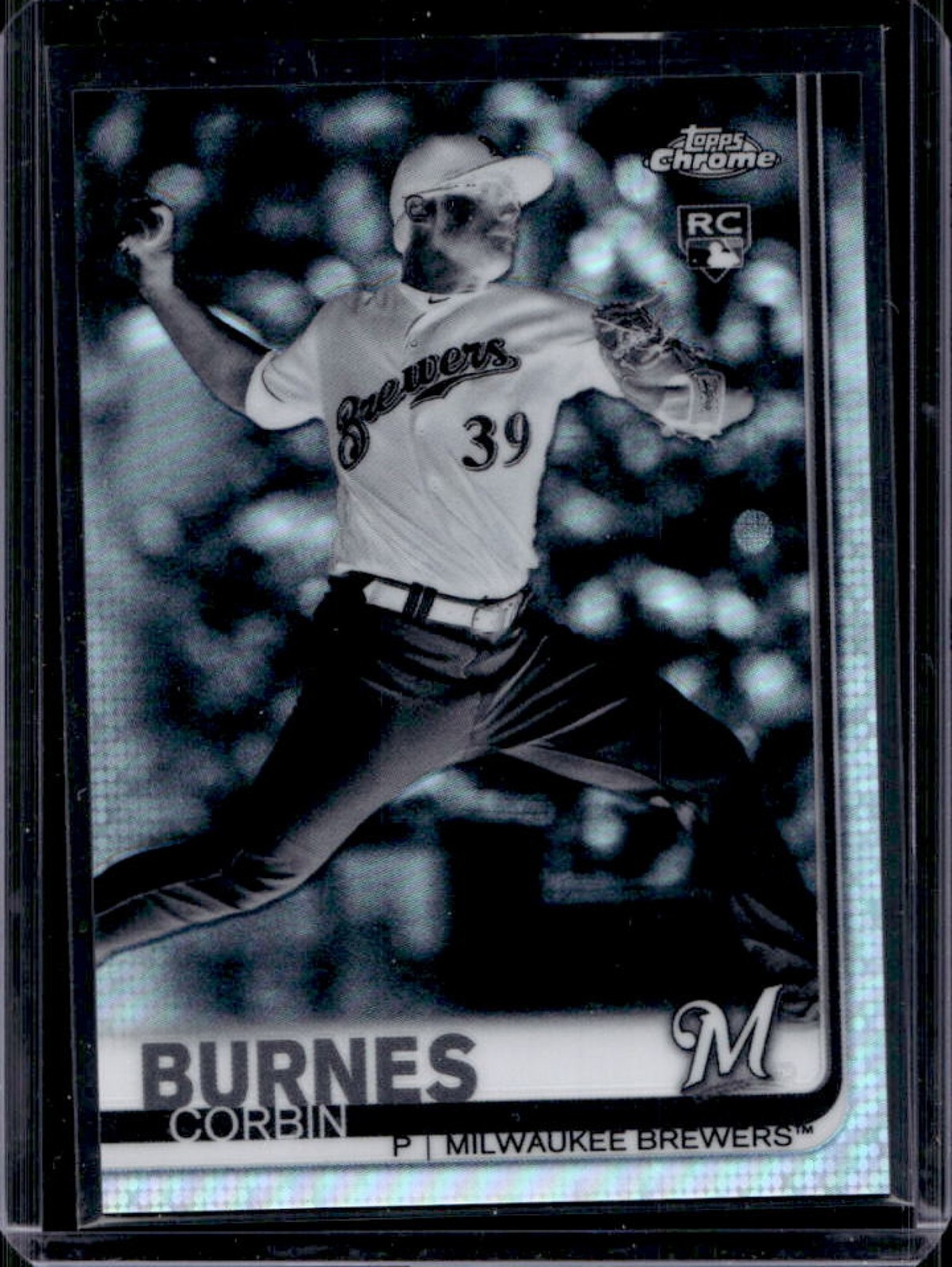 2019 Topps Chrome Corbin Burnes Negative Refractor RC Rookie #84 Brewers