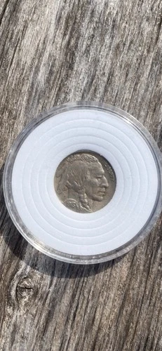 1918-D Buffalo Nickel AU Full Horn High Grade Toned