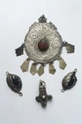 ANTIQUE BERBER JEWELRY LOT SILVER FIBULA ETHNIC PENDANT