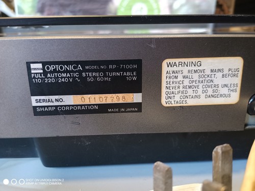 Tocadiscos Sharp Optonica RP7100 - Imagen 10 de 15