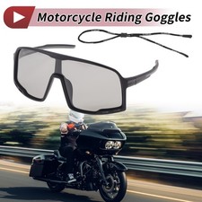 1 Set Motorcycle Riding Goggles Light Gray Lens Black Gray Frame UV400