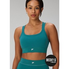 Fabletics x Becky G Principal Longline Medium Impact Sports Bra - Size M New