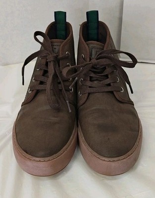 New Polo Ralph Lauren Brown High Top Sneaker Boots Mens Size 6 RFS10601 Chet