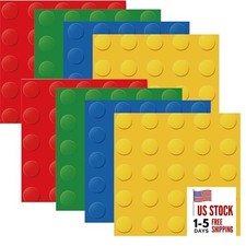 40pcs Colorful Themed Paper Napkins - 2-Ply 6.5x6.5 Inches Building Block