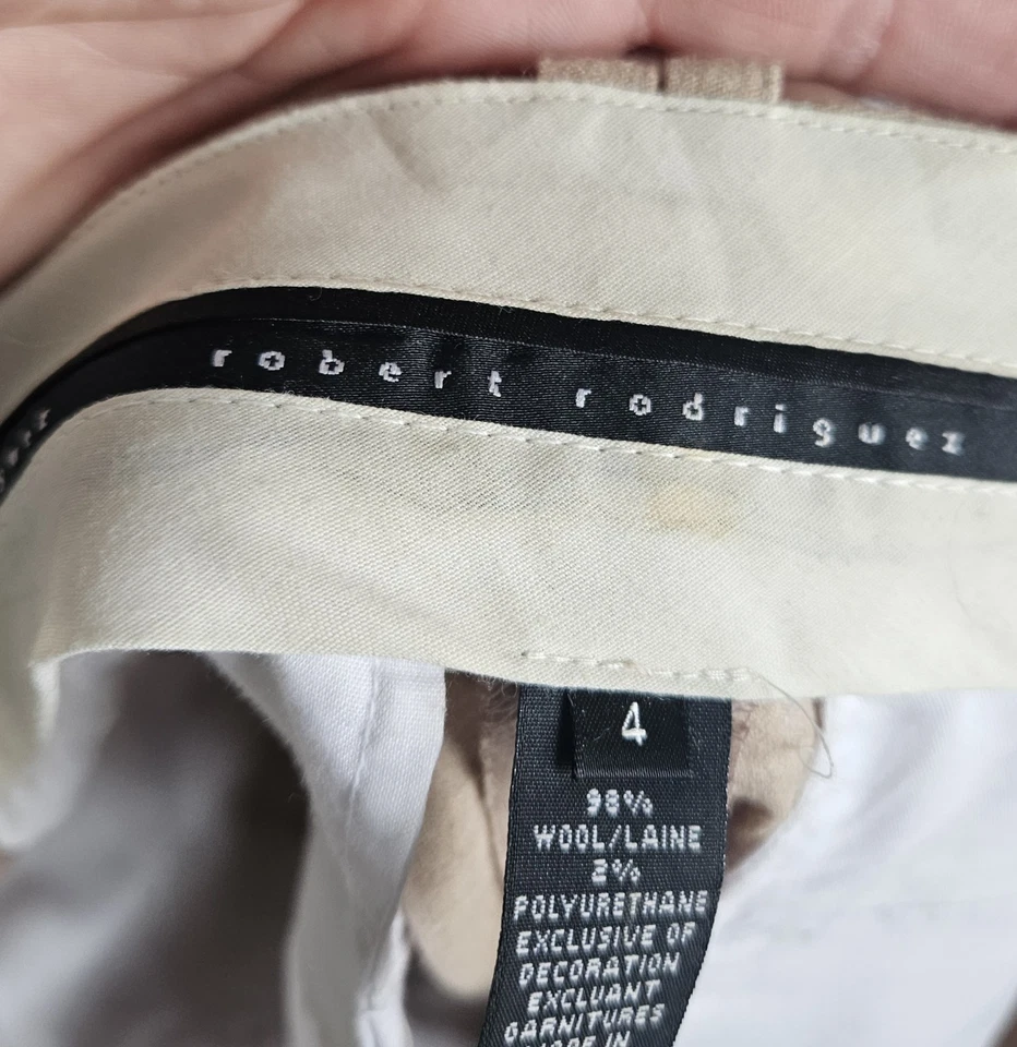 Pantalones Robert Rodriguez Mujer Talla 4 Lana Puño Pierna Ancha Boho Light Academia Boho Foto 3 de 4