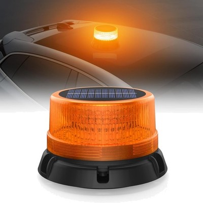 LED Warnleuchte Akku Solar Magnet 360° Blitz LKW Bau Anhänger Traktor