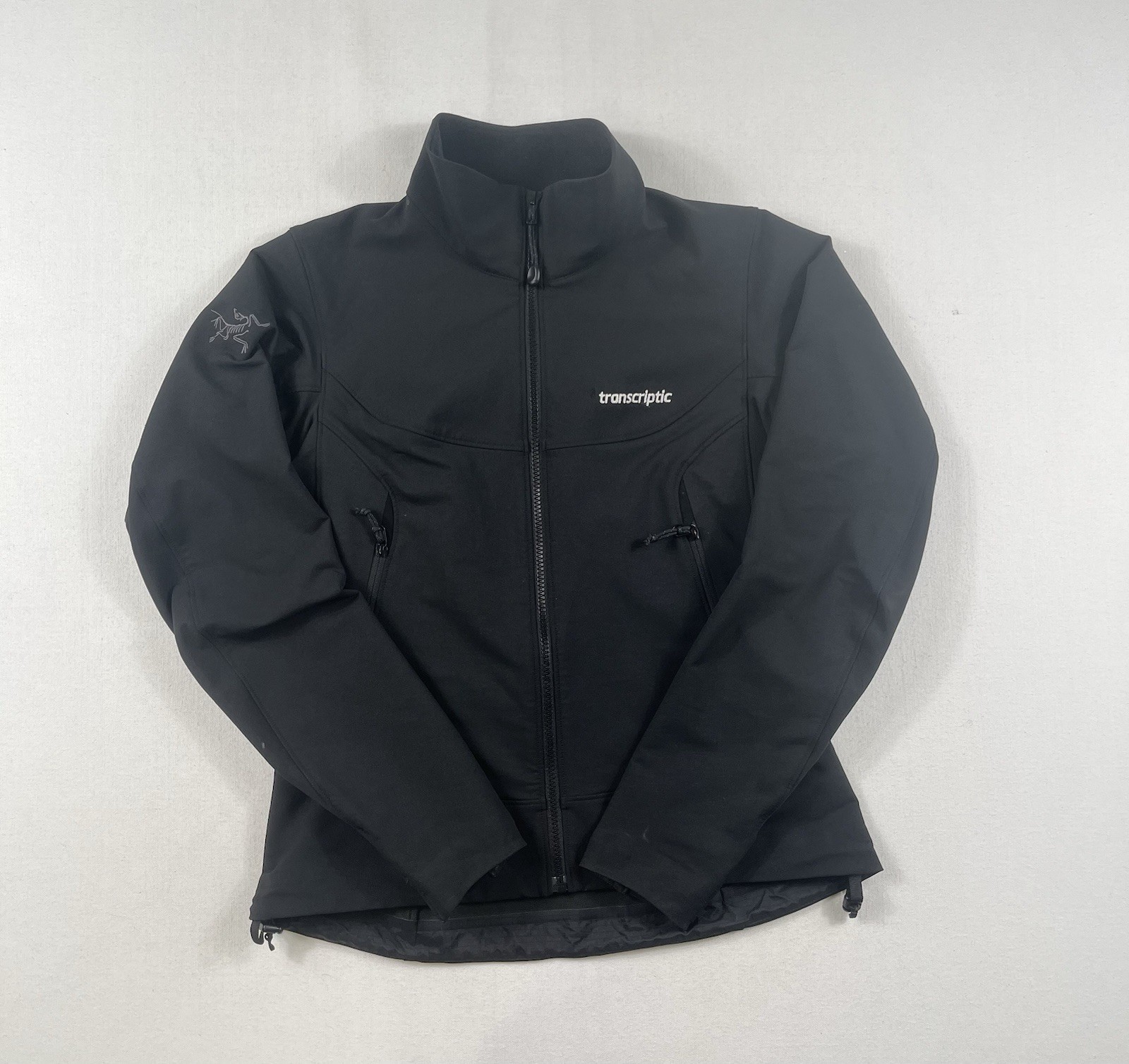 Giacca donna nera Arc'teryx zip taglia S in ottime condizioni dice trascrizione