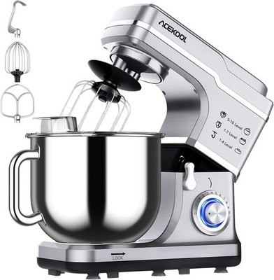 7.5QT Large Capacity Tilt-Head Stand Mixer, 660W 10 Speed Electric Food Mixer 
