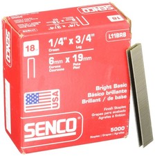 L11BRB 18 Gauge by 1/4" Crown by 3/4" Leg Bright Basic Staples (5, 000per Box)