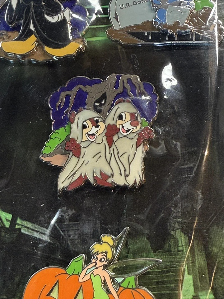 Juego de prendedores de cementerio macabro de Halloween Disney LE 500 puntada Campanilla Chip Dale Foto 3 de 4