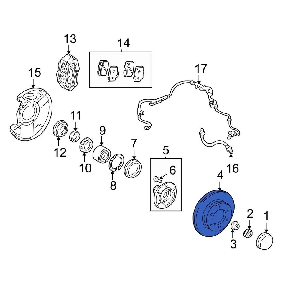For Toyota Tundra 2000-2006 Toyota 435120C011 Front Disc Brake Rotor Foto 3 de 4