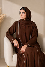 Noir Abaya Maxi Islamic Dress| Cey Fabric Elegant| Umrah Prayer Hijab Included