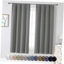 Blackout Curtains for Bedroom Living Room 63 40"W x 63"L Pack of 2 Light Grey