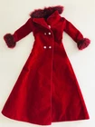 Vintage Barbie Velvet and Vivaldi Fashion Ave Doll Coat Jacket Red Faux Fur