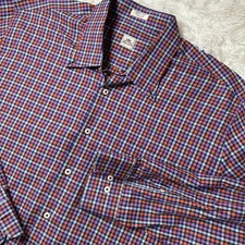 Peter Millar Crown Sport Button Front Dress Shirt Mens XL Purple Orange Cotton