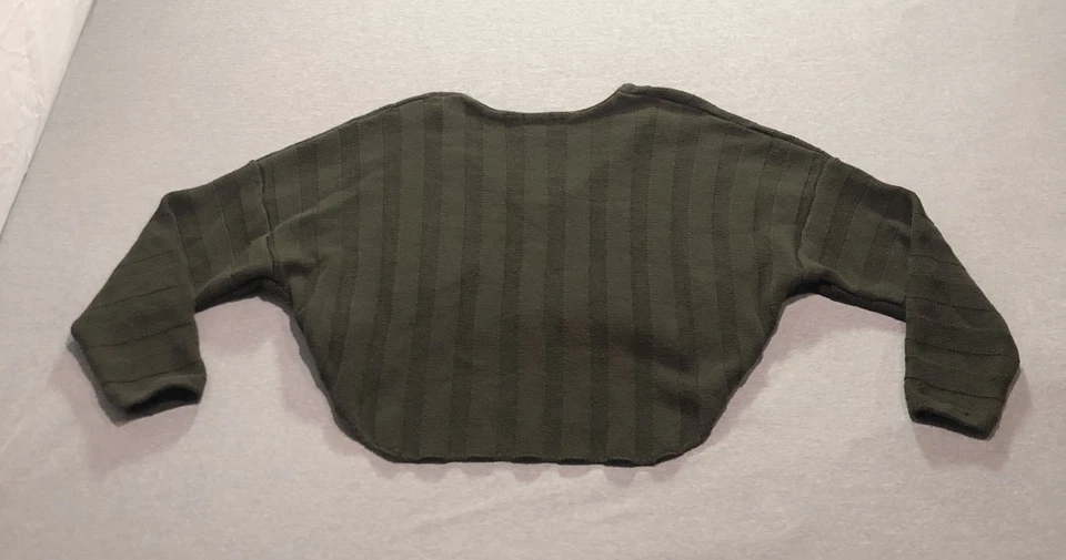 Suéter feminino Forever 21 listrado M minimalista lounge hippie grunge verde musgo - Imagem 4 de 4