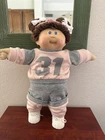 Cabbage Patch Kid Girl Doll HM#9 with Pink Sweatsuit Auburn Hair Blue Eyes