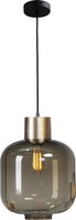 HäNgelampe Rauchglas Metall Schwarz Gold Verstellbar Ø 28 Cm E27 HäNgeleuchte
