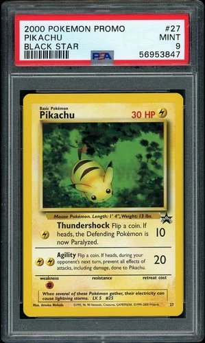 2000 Pokemon Pikachu Black Star Promo #27 PSA 9 MINT