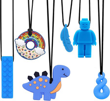 6 PCS Sensory Chew Necklace - Chew Toys for Autistic Children Safety Food Grade 