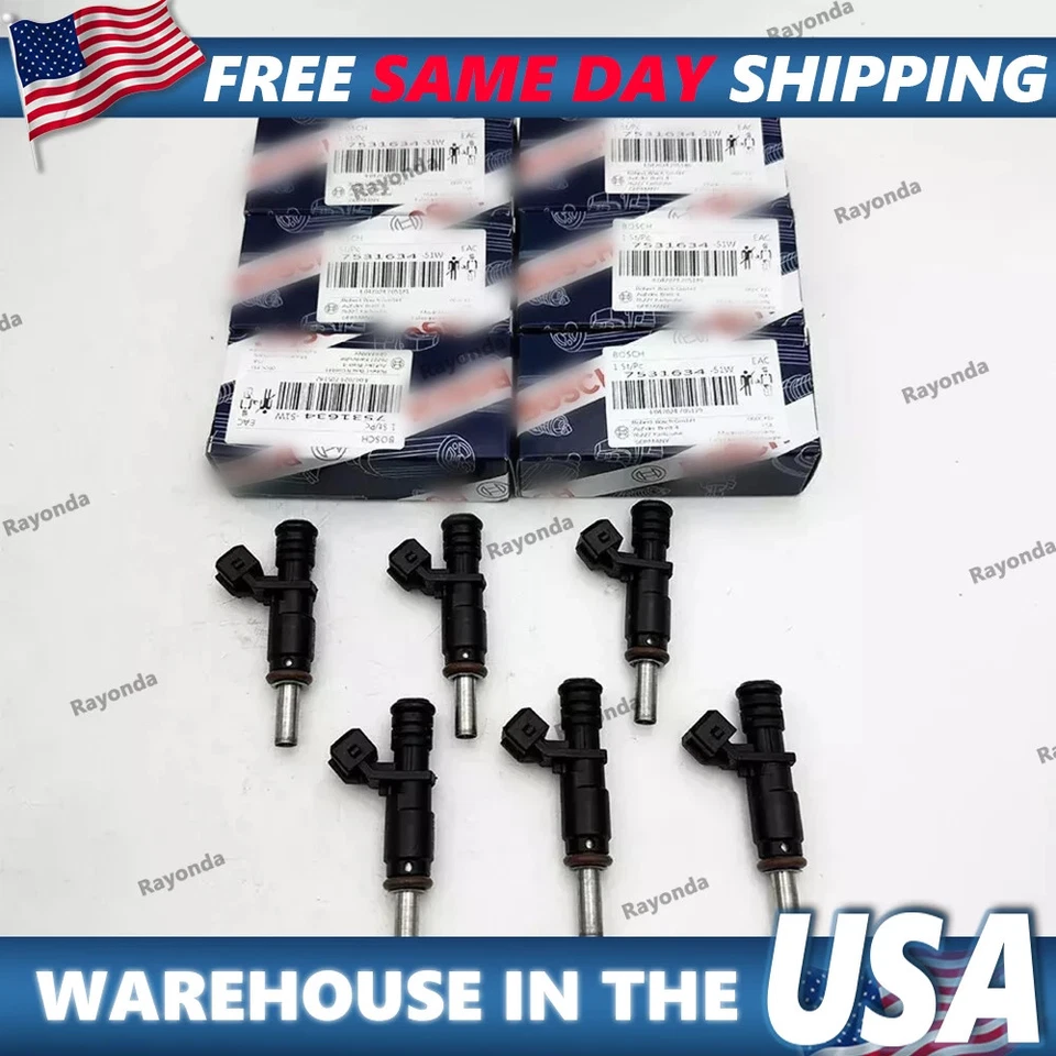 6X Injetores de Combustível BOSCH Genuínos 7531634 Para BMW 3.0L X3 X5 Z4 328i 328xi 528i - Imagem 2 de 4