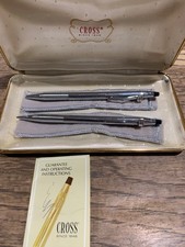 Vintage Cross Classic Century Lustrous Chrome Pen  Mechanical Pencil Set A logo