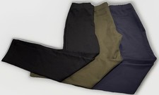 Lot Of 3 Quince Ponte Pants Straight Leg Black, Green and Blue 27x27.5