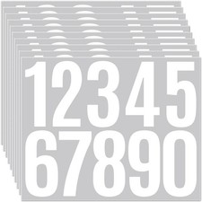 10 Sheets Mailbox Number Stickers 3 Inch - Self-Adhesive Vinyl Numbers 0-9