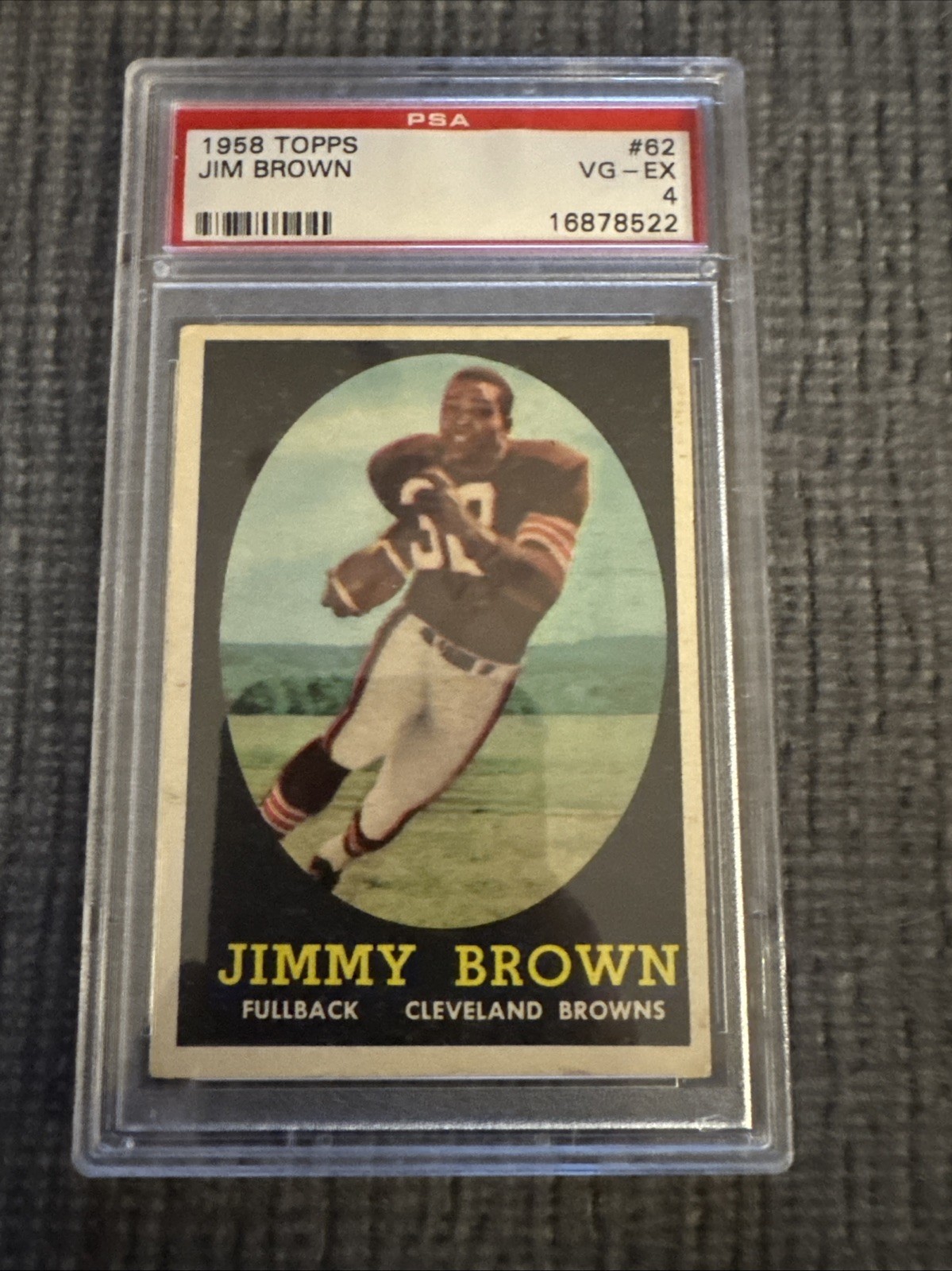 1958 Topps - Jim Brown #62 (RC) PSA 4 Awesome Card!! view 4