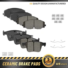 Front Rear Ceramic Brake Pads Kit For 2018 2019 2020 2021 2022 Volkswagen Atlas