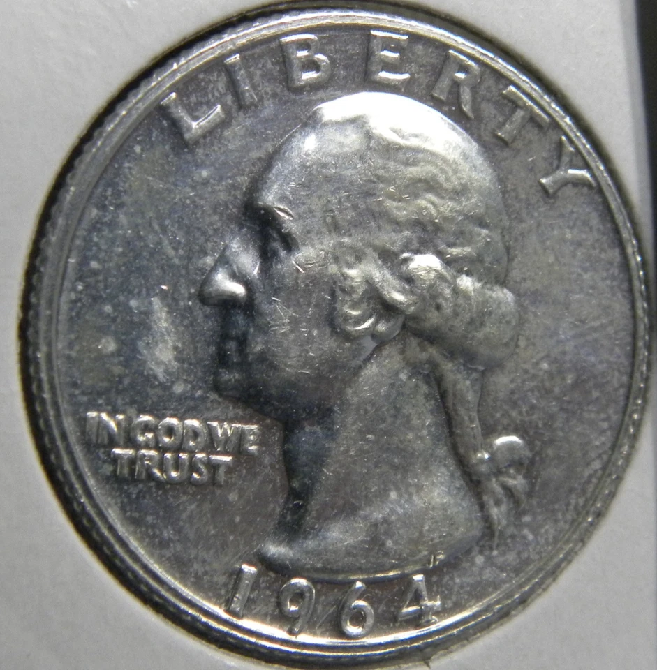 1964-P WASHINGTON SILVER QUARTERS 90% SILVER LOT OF 5-90% SILVER CH-BU COINS !! - Image 2 of 4