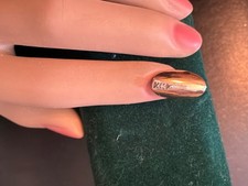 14k Solid Yellow Gold fingernail with diamond...