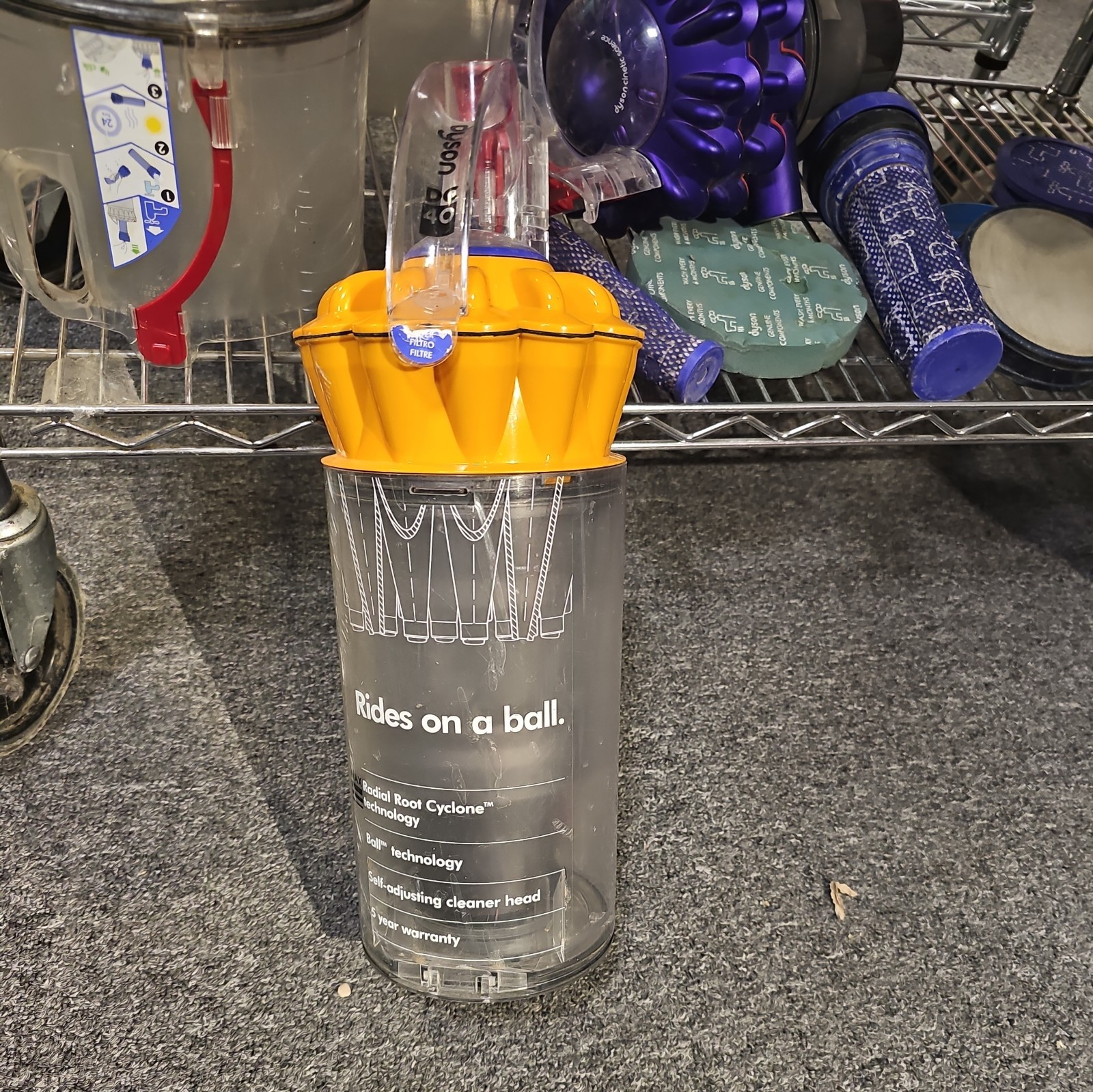 Dyson DC40 Vacuum Parts Yellow Cyclone Bin and Filter Assembly DY-923582-01-image