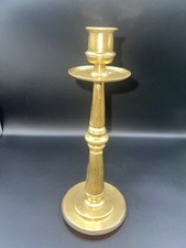 Stunning Large Heavy Brass Candle Holder Church Candlestick Solid Base Quality