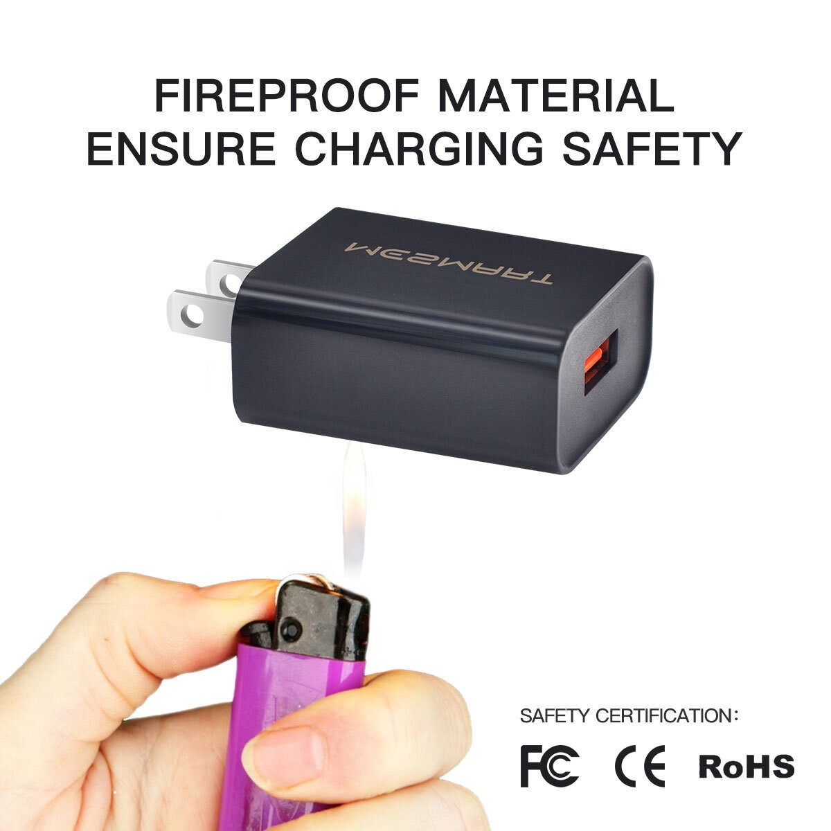 USB 18W Fast Charge Wall Charger Adapter with Qualcomm QC 3.0 Black For iPhone16