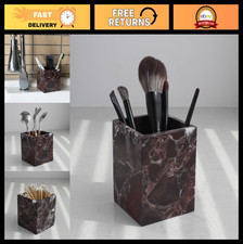 Natural Rosso Levanto Marble Square Storage Container - Toothbrush, Makeup Brush