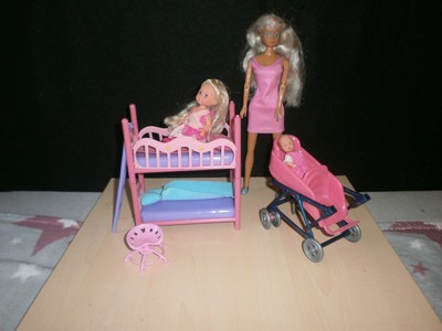 Barbie Kinderzimmer Möbel Hochbett Kinderwagen Puppe Konvolut Simba
