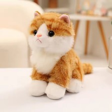 Orange Cat Plush Toy 8" Stuffed Animal Toddler Doll Gift for Kids