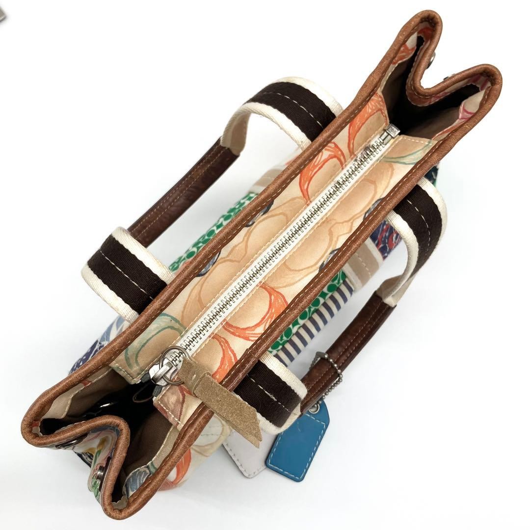 COACH Canvas Leather Patchwork Handbag Multicolor… - image 15