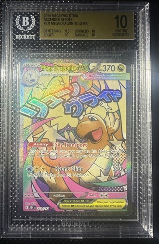 BGS 10 Pristine Mega Dragonite Ex 271/217 Pokemon Ascended Heroes Attack Rare
