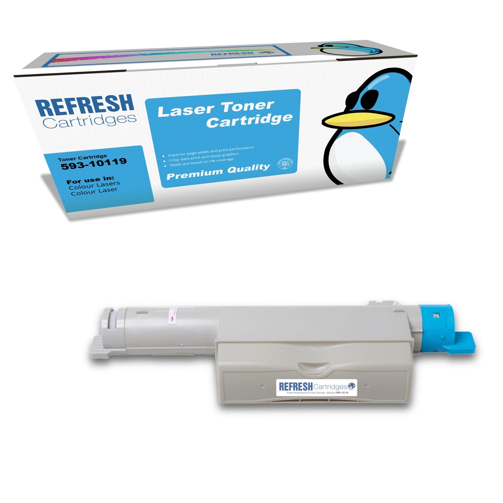Refresh Cartridges Cyan 593-10119 Toner Compatible With Dell Printers